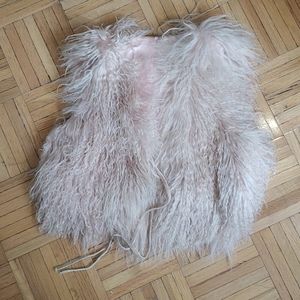 Genuine mogolian lamb vest in pick